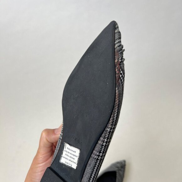 ❤️ Maje plaid fabric poured toes flats , black, Size 36 - Picture 8 of 11